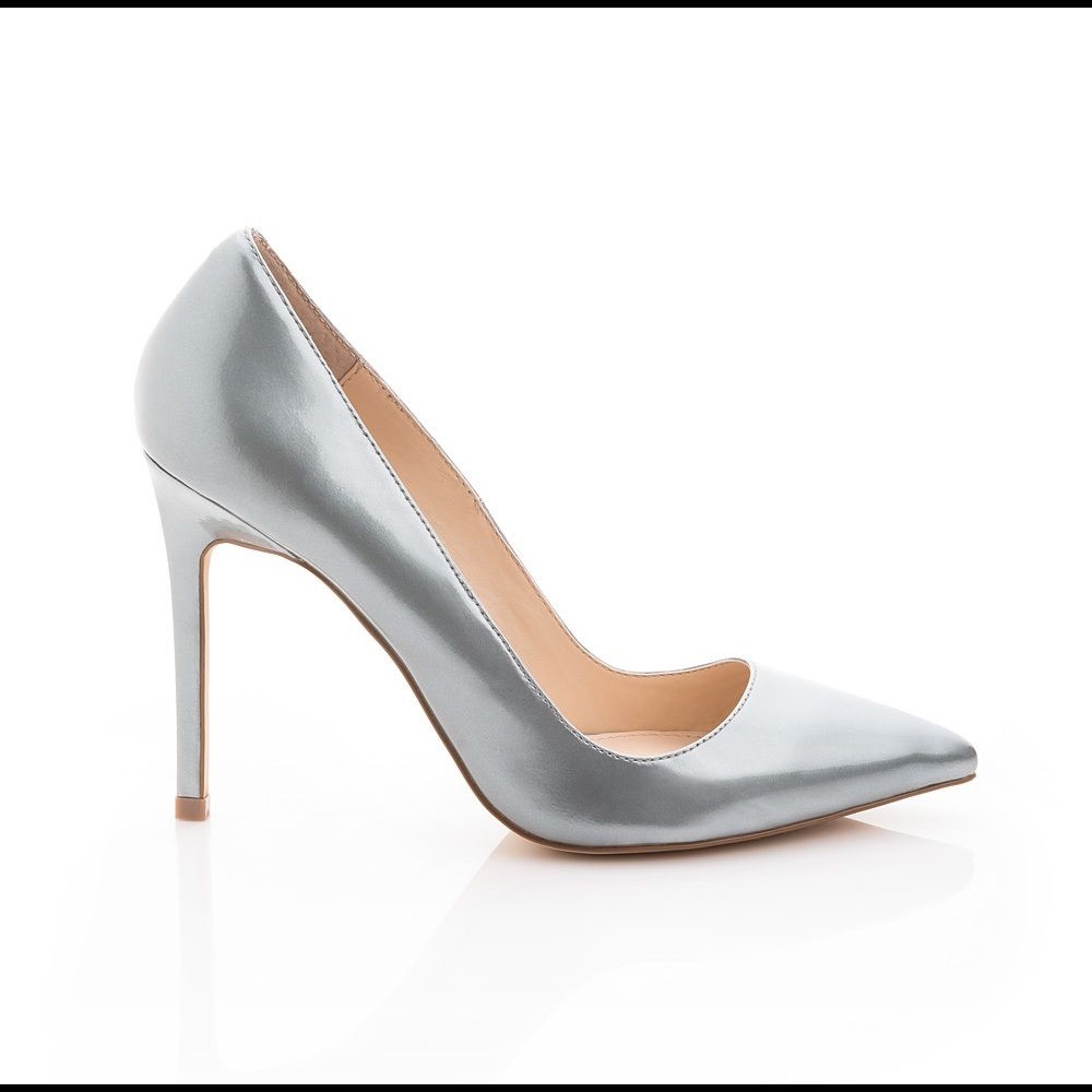 Shoemint silver pointy toe pumps heels shoes 6.5